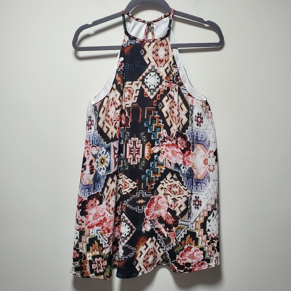 Show Me Your Mumu Gomez Mini Dress Size XS Floral Tribal Pattern Print